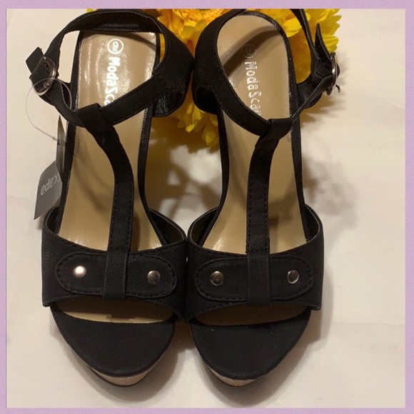 Moda Scapa Shoes - MODA SCAPA BLACK OPEN TOE HEELS